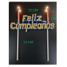 Vela Letrero Feliz Cumpleaños Decorado Oro, velas rosas. Costo por pieza.