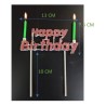 Vela Letrero Happy Birthday Decorado Rosa, velas verdes. Costo por pieza.